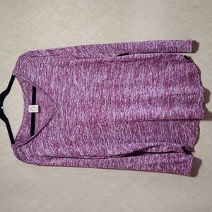 3/$20 Faded Glory Purple Space Dye Vneck Longsleeve Shirt Size XXL